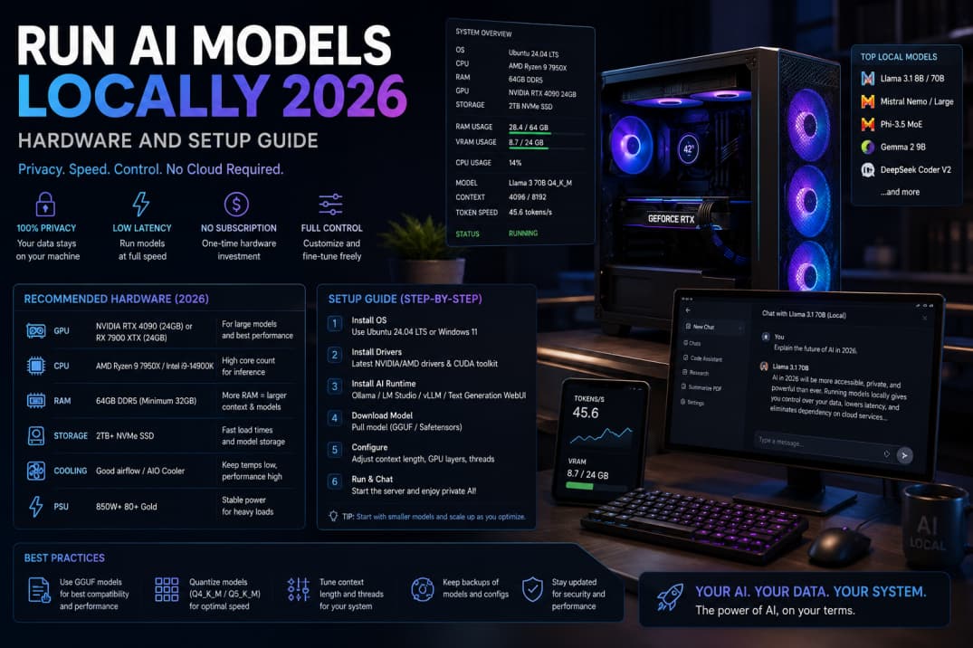Run AI Models Locally 2026: Hardware and Setup Guide — AI article cover