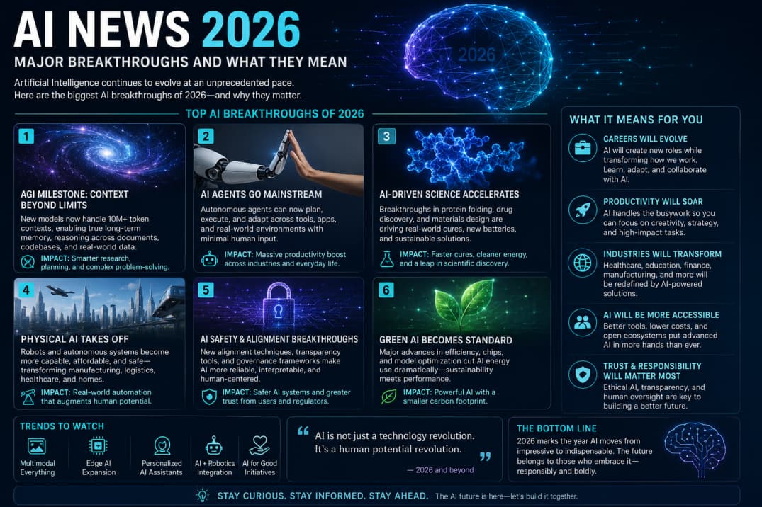 AI News 2026: Major Breakthroughs and What They Mean — AI article cover