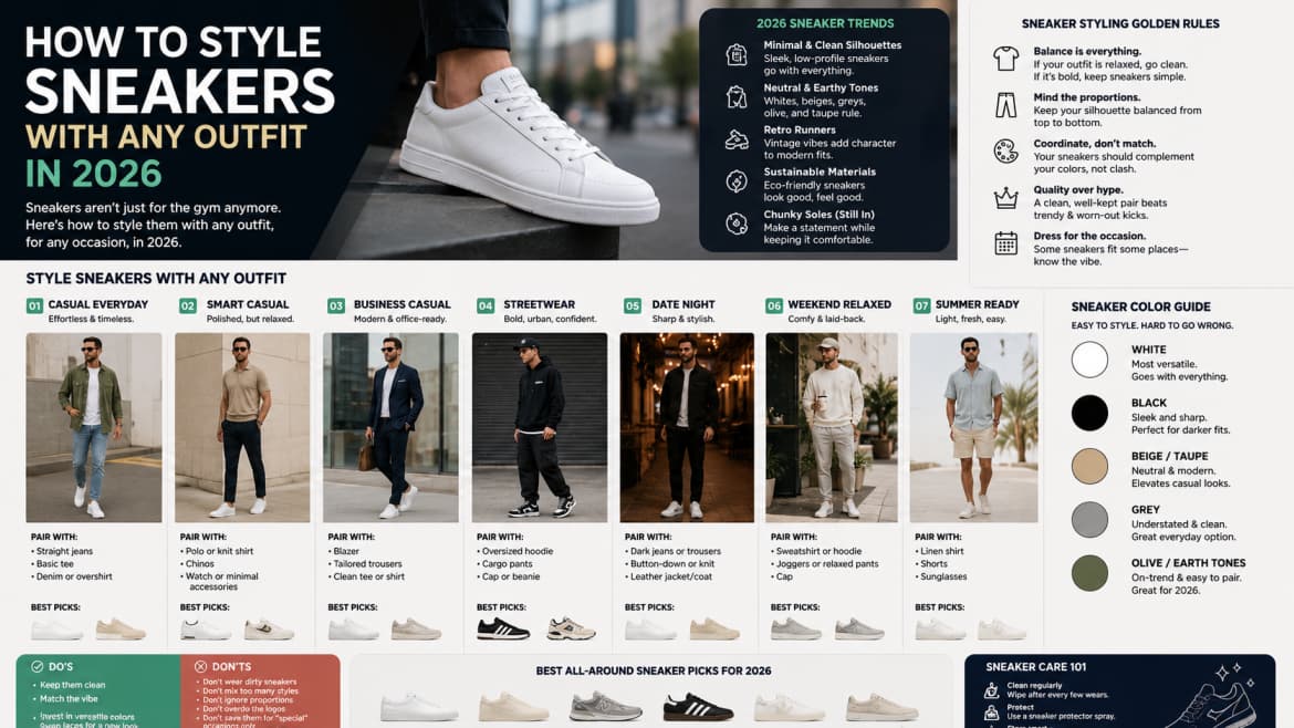 How to Style Sneakers With Any Outfit in 2026 — Fashion article cover