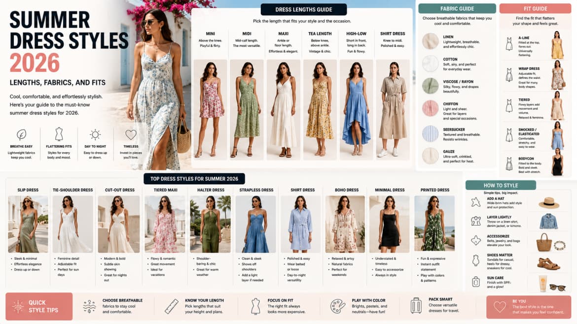 Summer Dress Styles 2026: Lengths, Fabrics, and Fits — Fashion article cover