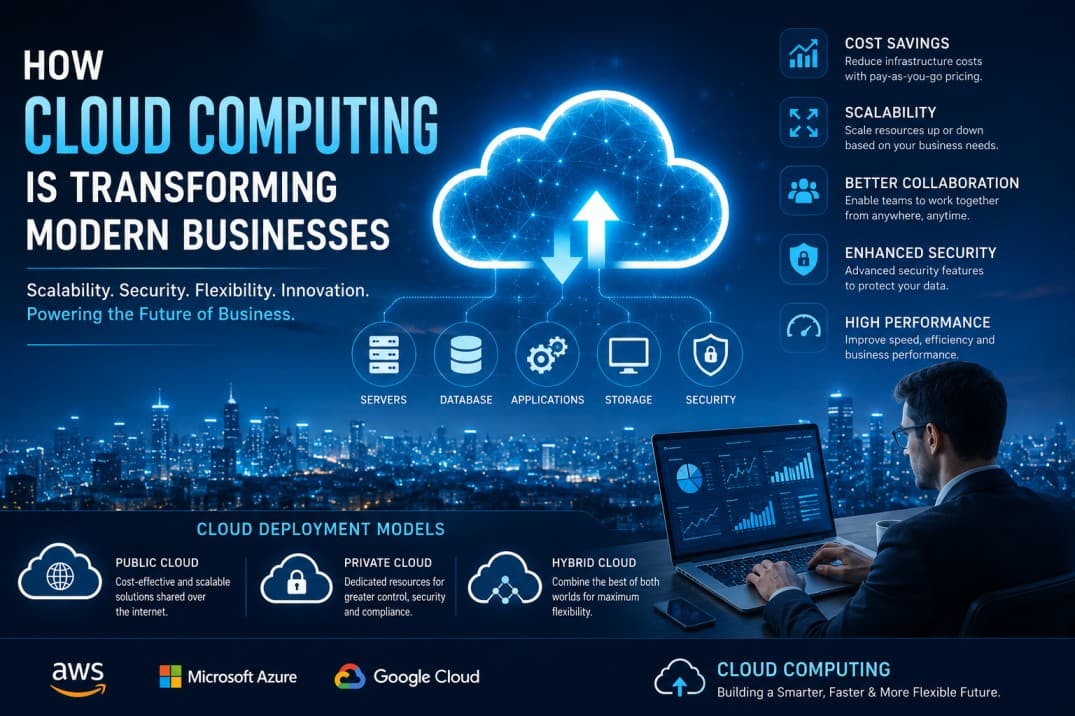 How Cloud Computing is Transforming Modern Businesses — Technology article cover