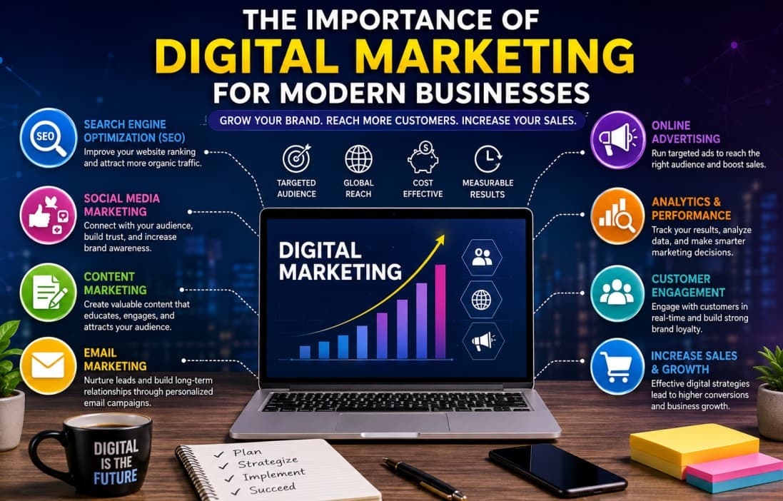 The Importance of Digital Marketing for Modern Businesses — Business article cover