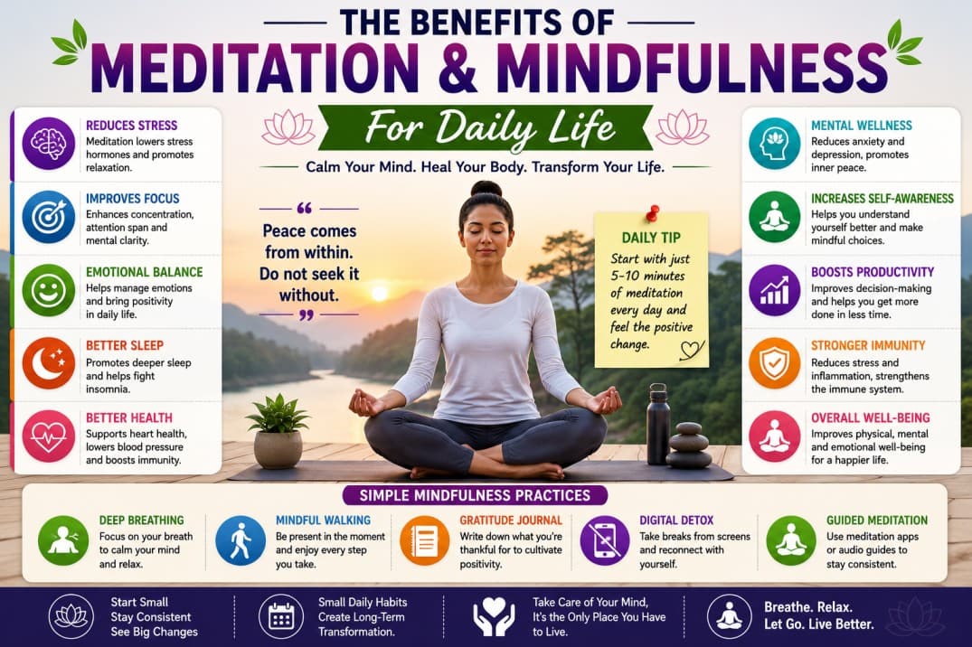 The Benefits of Meditation and Mindfulness for Daily Life — Lifestyle article cover